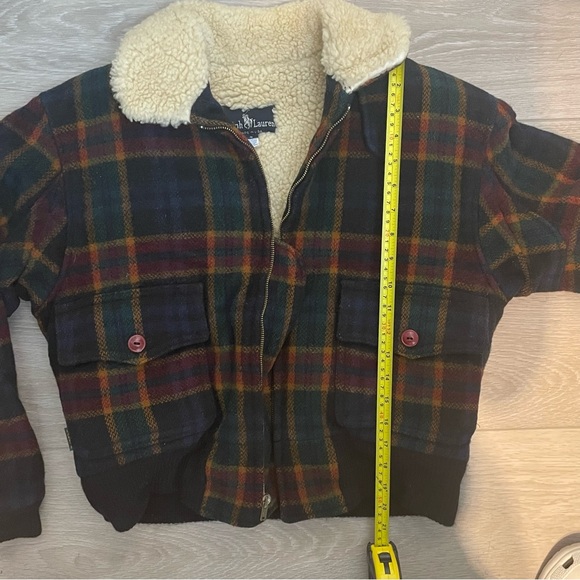 Vintage 90s Polo Ralph Lauren Wool Plaid sherling Lining Jacket made in USA - Picture 7 of 10
